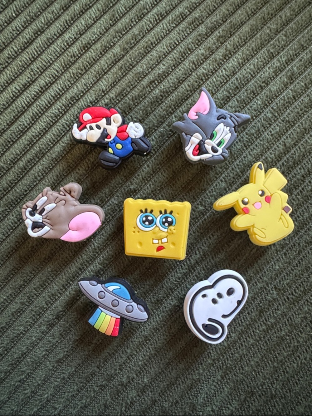 Assorted Cartoon Character Shoe Charms - Yellow SpongeBob, Pikachu & More Jibtiz